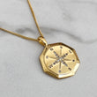 Gold Compass Pendant Necklace