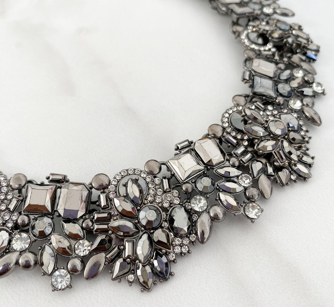 graphite grey statement necklace set