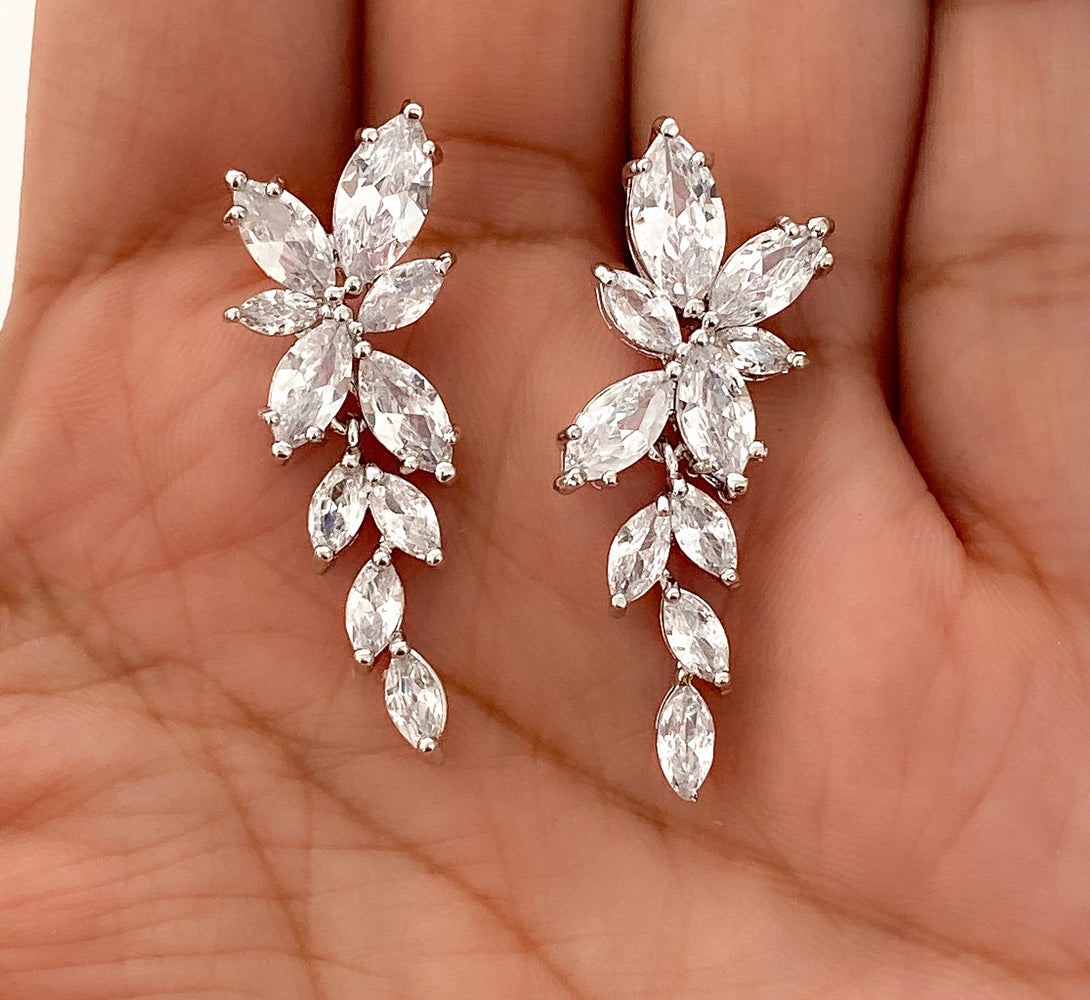 silver cubic zirconia earrings