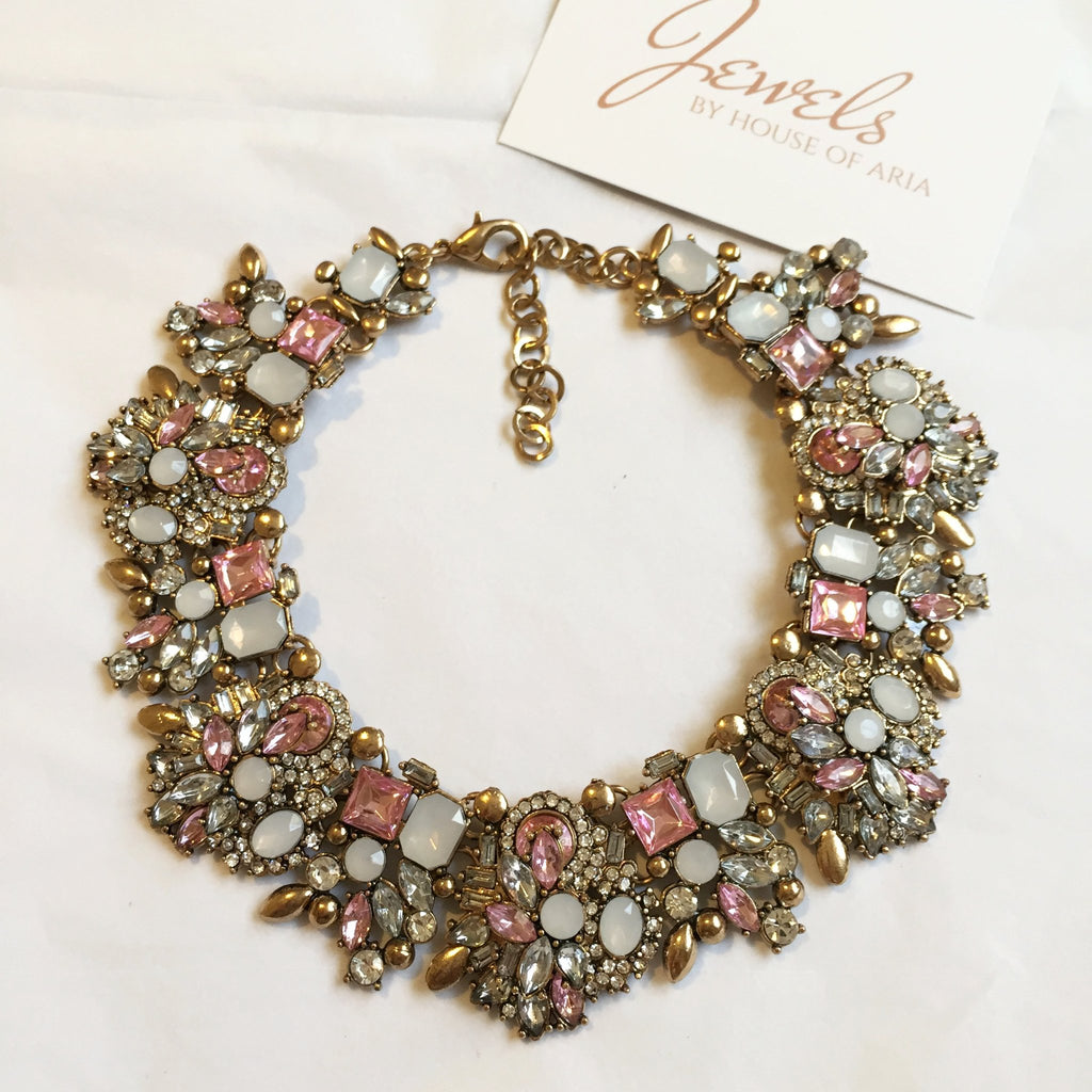 ALISSA Pink Rhinestone Choker | Jewels by House of Aria