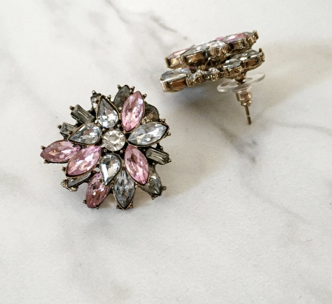 ALISSA Pink & Gold Stud Earrings