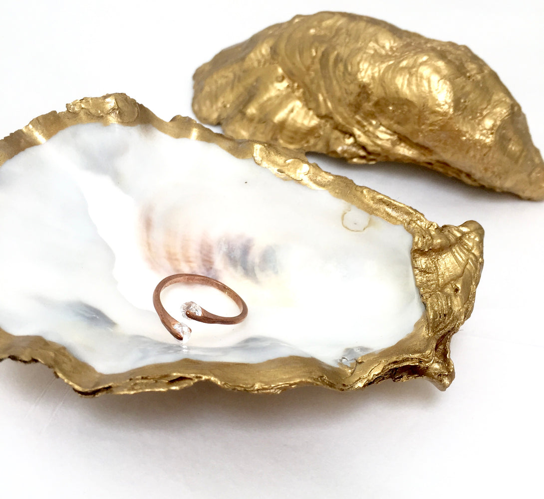 gold oyster trinket dish
