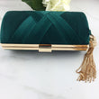 ROKA Emerald Tassel Clutch Bag