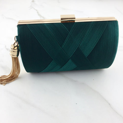 ROKA Emerald Tassel Clutch Bag