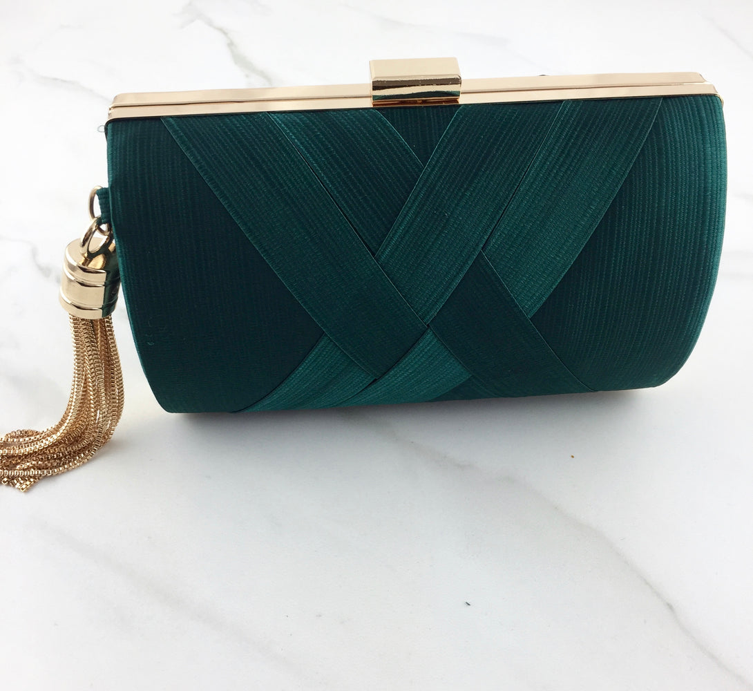 ROKA Emerald Tassel Clutch Bag