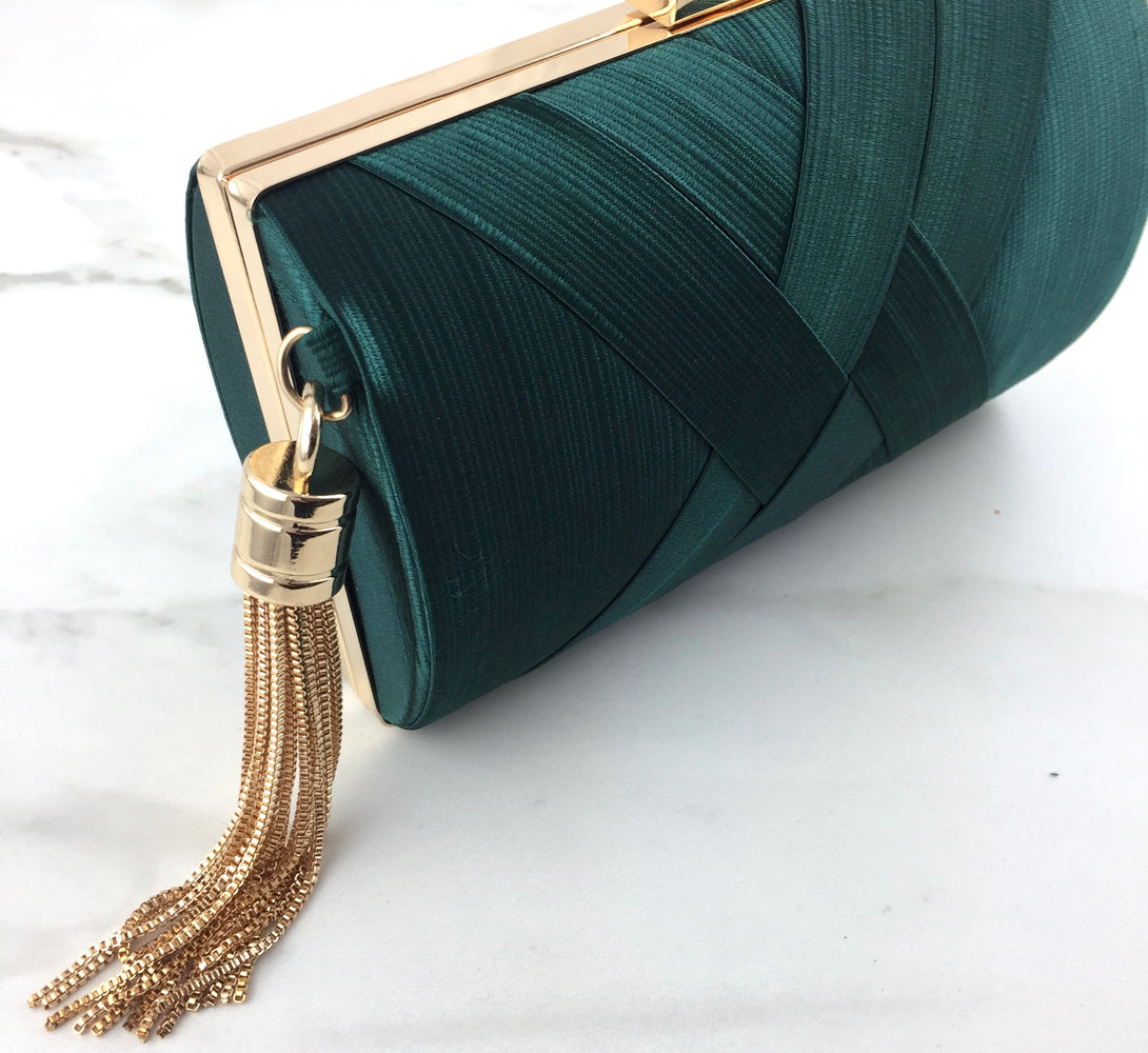 ROKA Emerald Tassel Clutch Bag