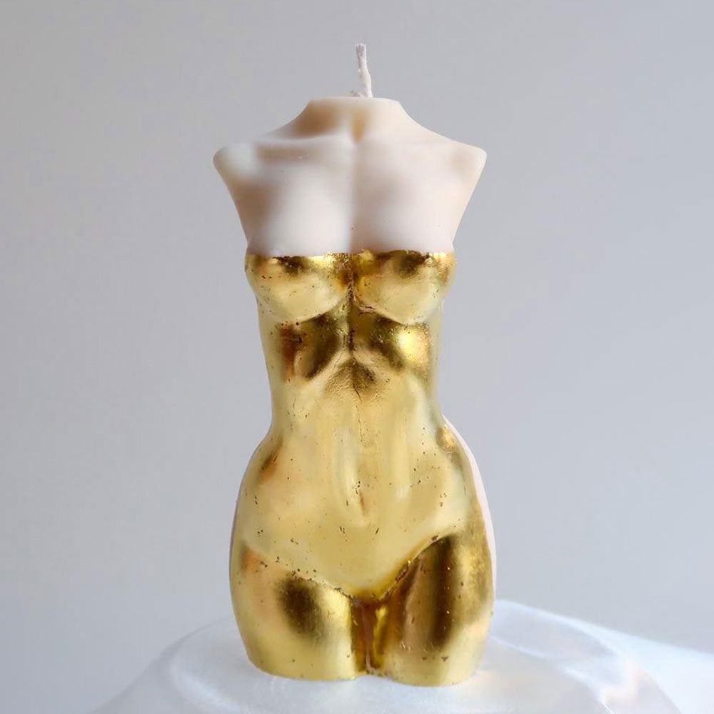 SAINTE Large Golden Torso Candle ( Ivory / Brown)