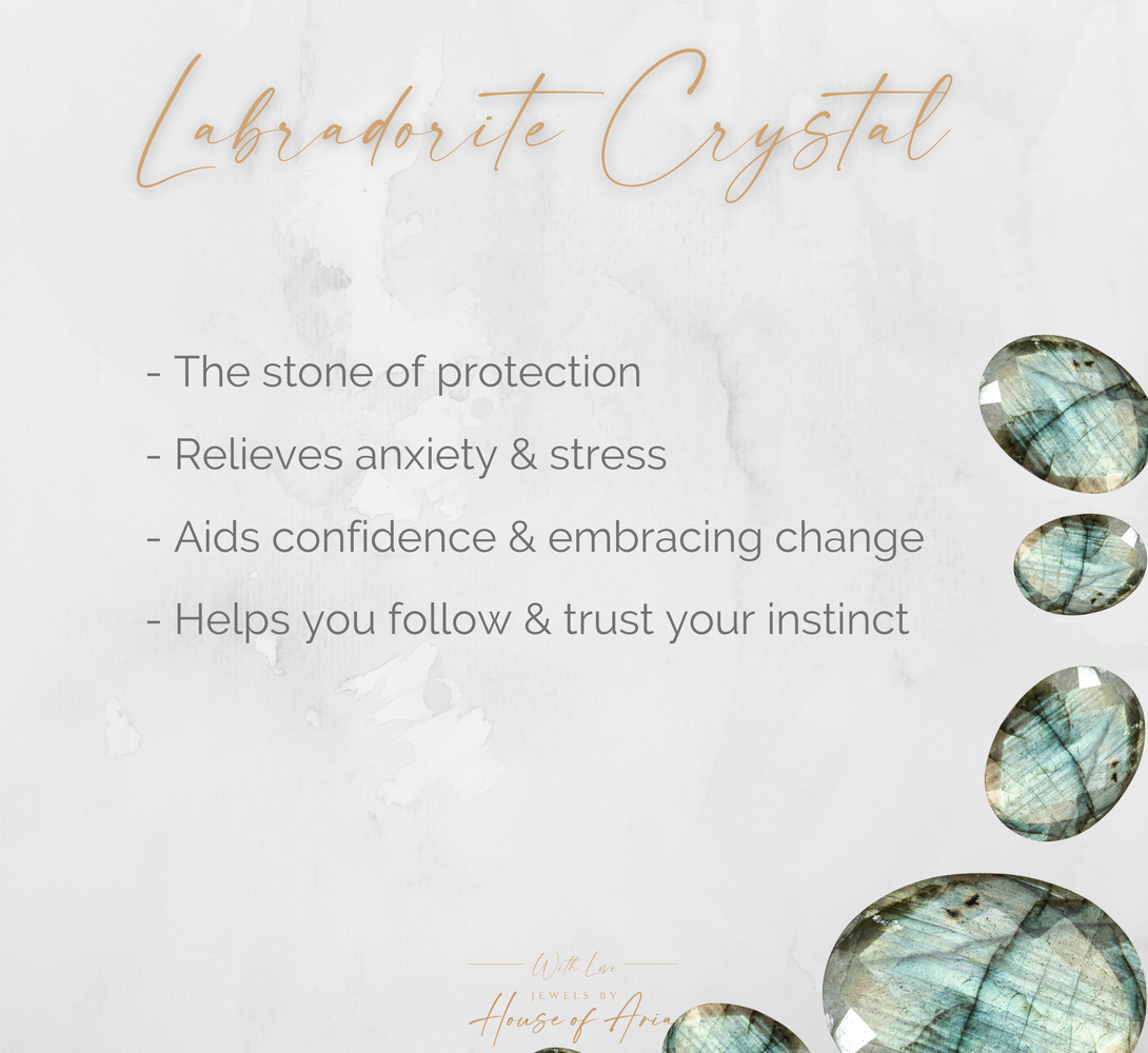 Labradorite crystal meaning, healing and benefits in jewellery 