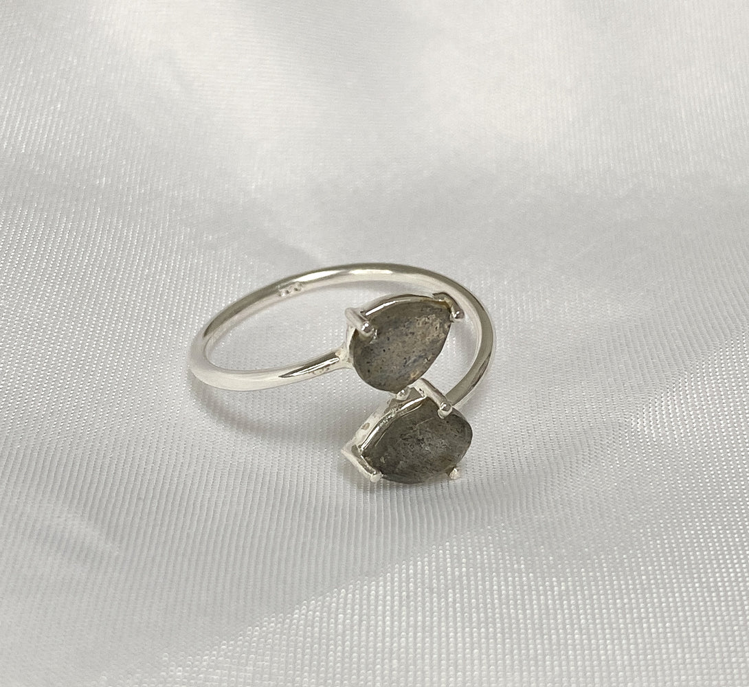 blue rainbow labradorite ring for protection against negative energy