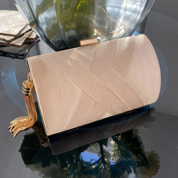 AARYA Gold Tassel Clutch Bag