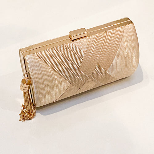 AARYA Gold Tassel Clutch Bag