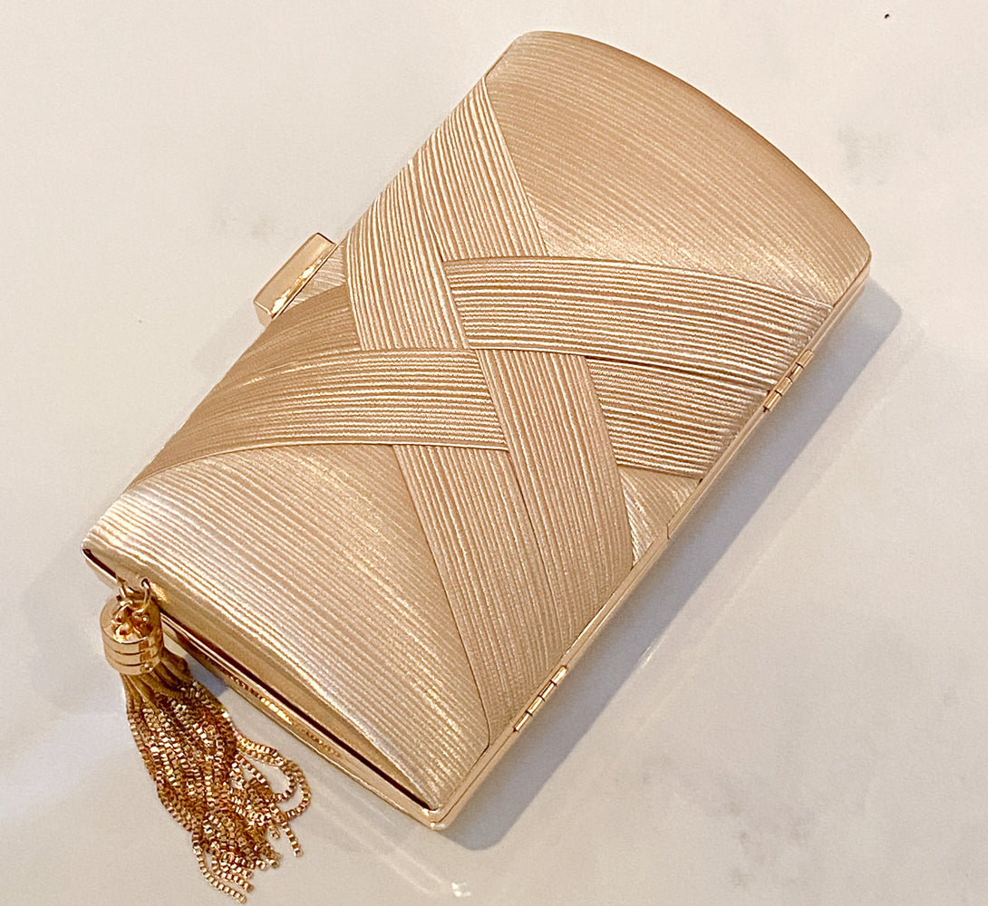AARYA Gold Tassel Clutch Bag