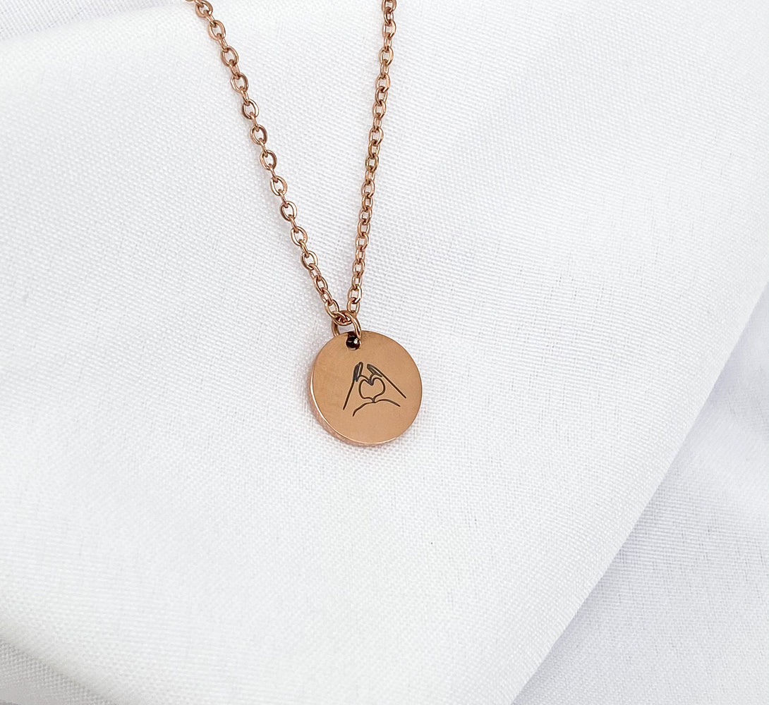 Love Hands Pendant Necklace ( 14k Gold / Rose Gold)