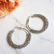 silver rhinestone hoop earrings