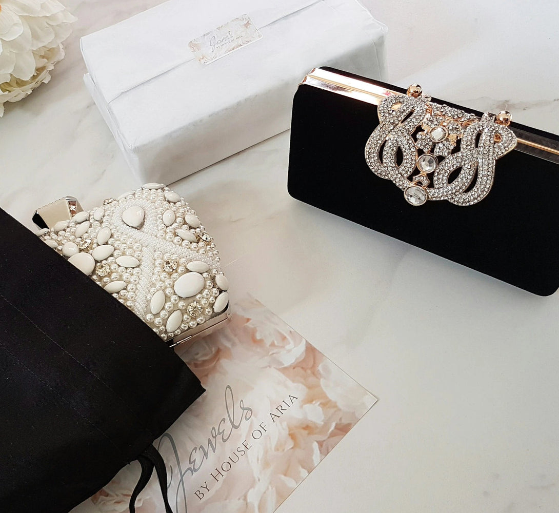 Gold and deals silver clutch bag