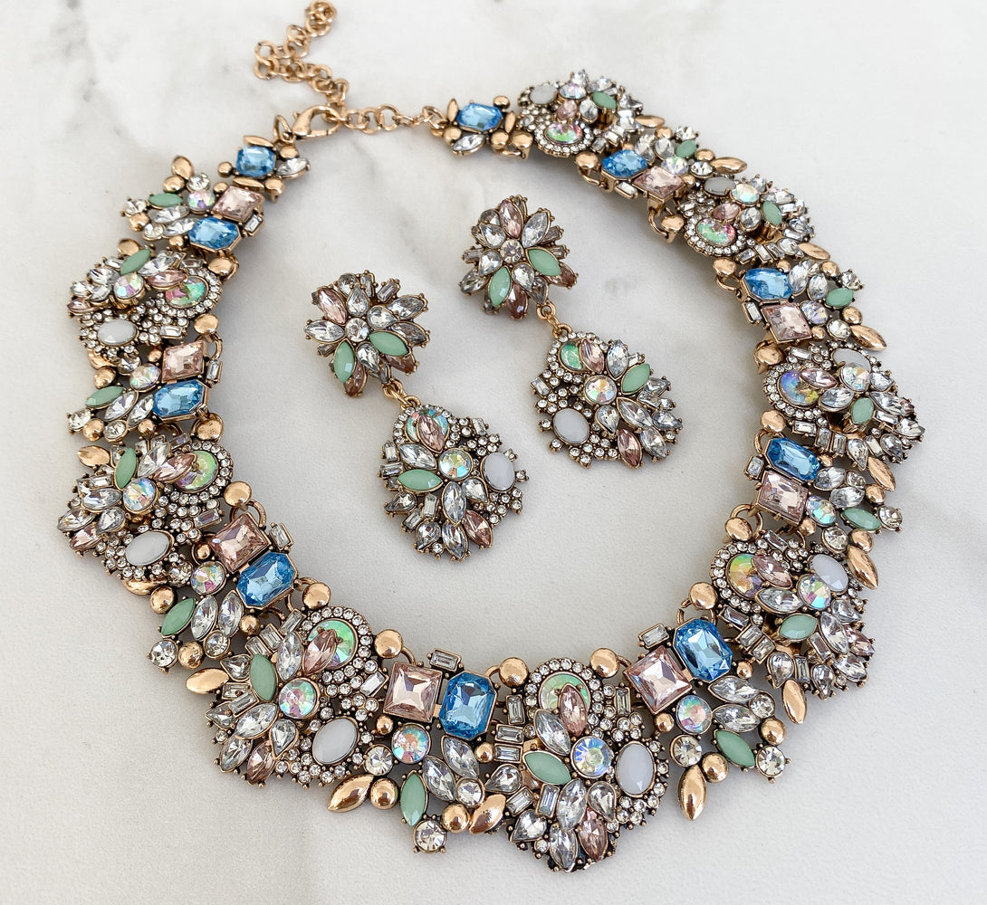 unique necklace and earring statement necklace set