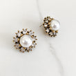 statement pearl and rhinestone stud earrings