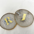 Personalised Agate Crystal Coasters with Gold Edge