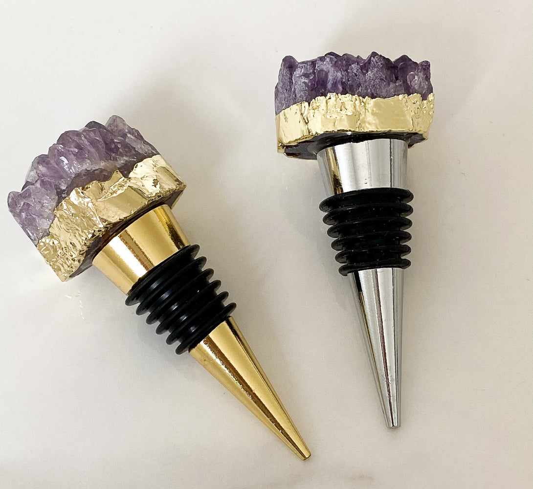 Amethyst Geode Crystal Wine Bottle Stopper - not perfect but still beautiful