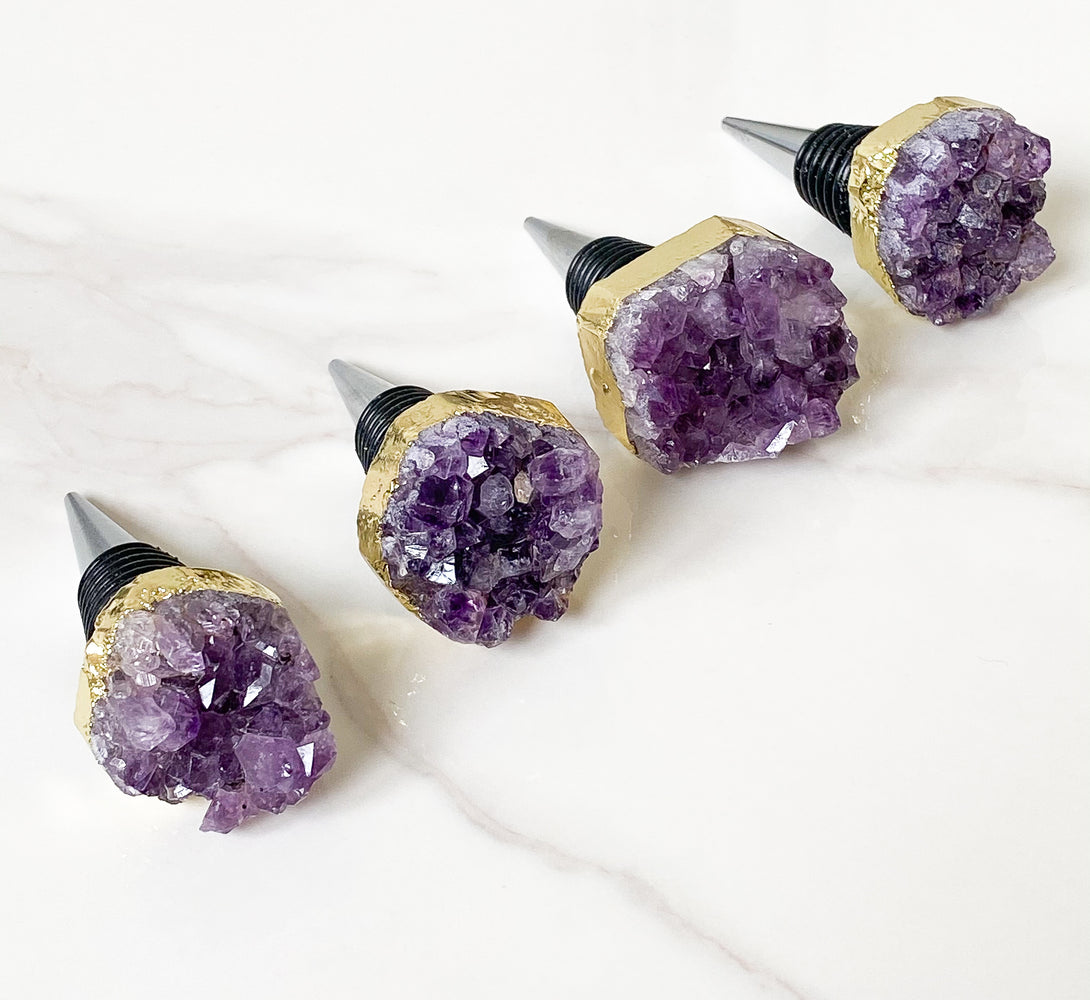 Amethyst Geode Crystal Wine Bottle Stopper - not perfect but still beautiful