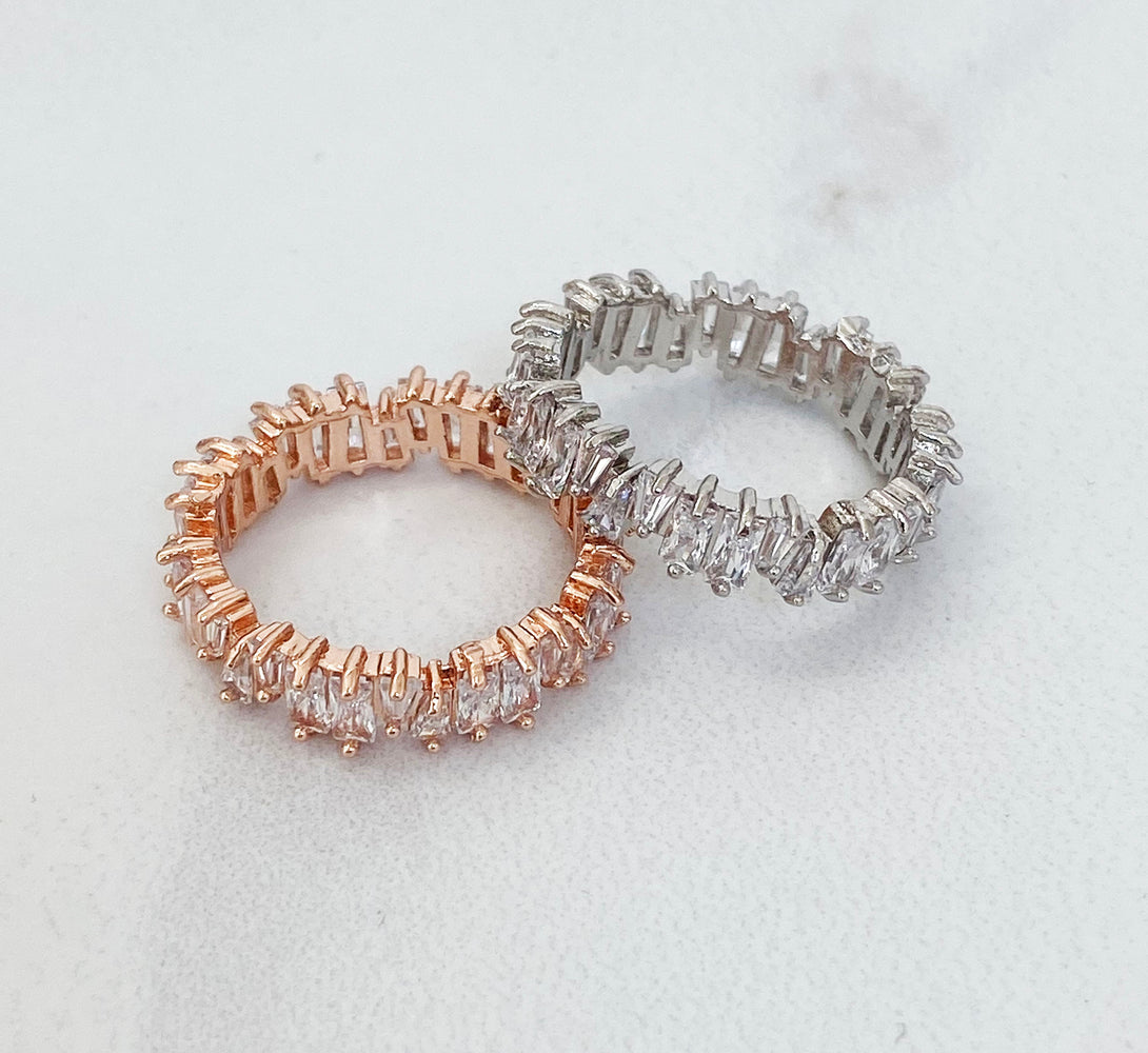 RIRI Cubic Zirconia Ring (Rose Gold & White Gold)