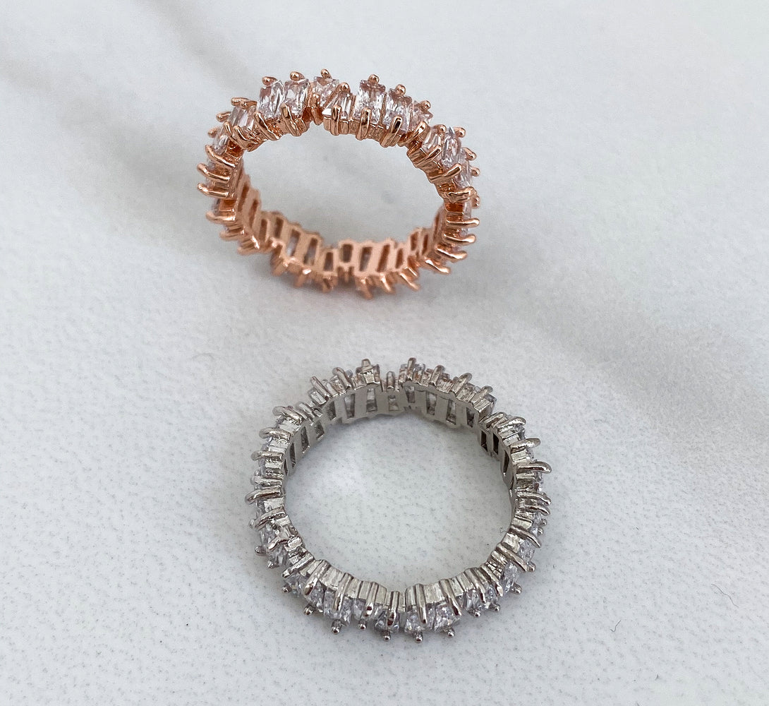 RIRI Cubic Zirconia Ring (Rose Gold & White Gold)