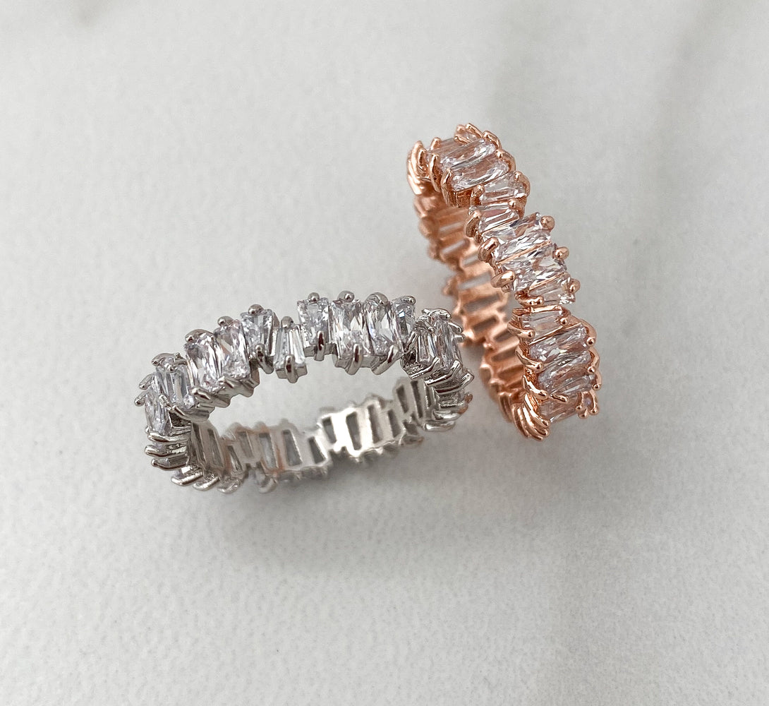 RIRI Cubic Zirconia Ring (Rose Gold & White Gold)