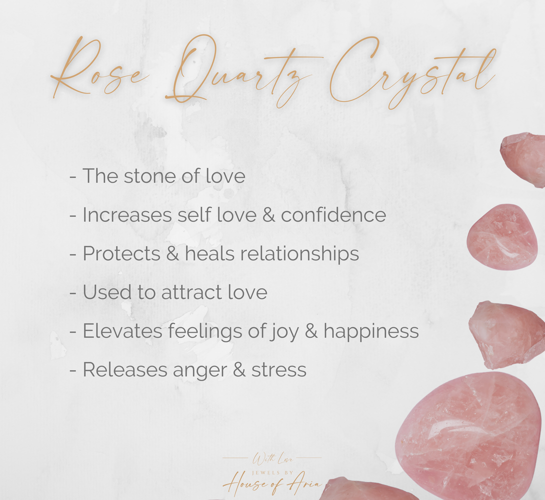 Benefits and healing using rose quartz stones and crystal jewellery