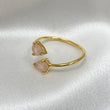 Rose Quartz Crystal Teardrop Ring (18k Gold)