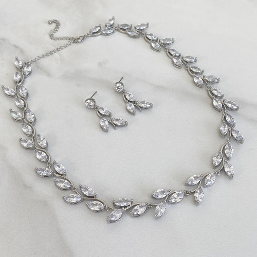 Silver and shop crystal necklace