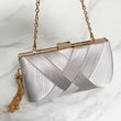 HARPER Silver Tassel Clutch Bag