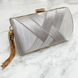 HARPER Silver Tassel Clutch Bag