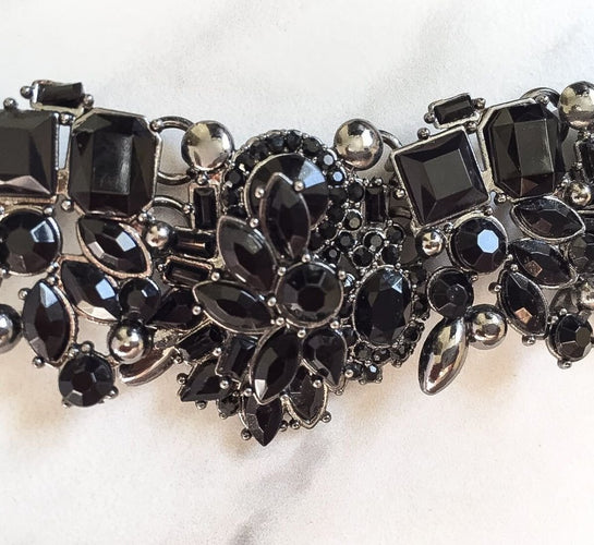 Black diamante choker necklace best sale