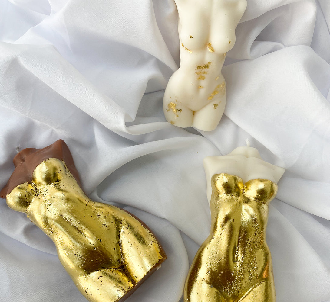 SAINTE Large Golden Torso Candle ( Ivory / Brown)