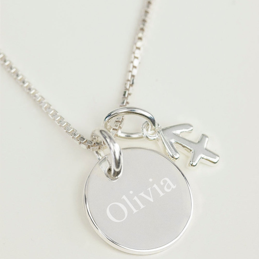 Zodiac personalised name necklace