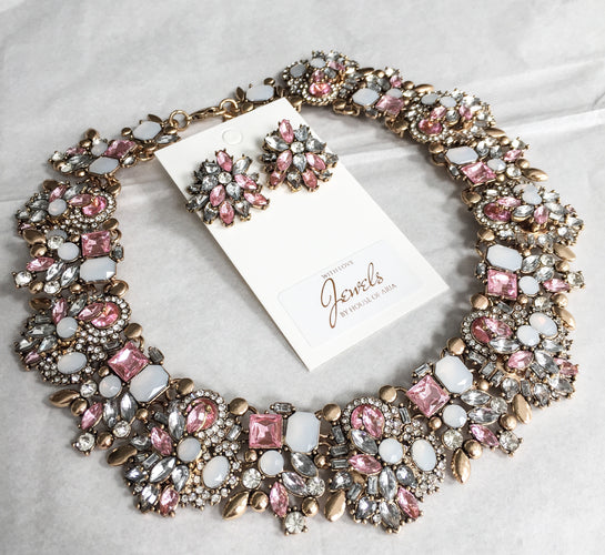 Pink 2025 rhinestone necklace