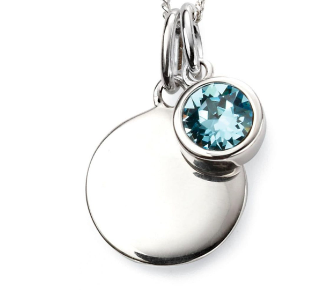 Silver Personalised Birthstone Necklace Swarovski Crystal