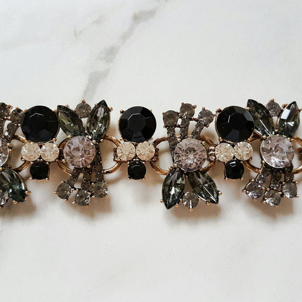 womens black and gold thick choker