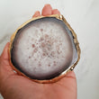 agate and quartz crystal coasters