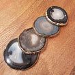 Beautiful agate natural black crystal coasters set