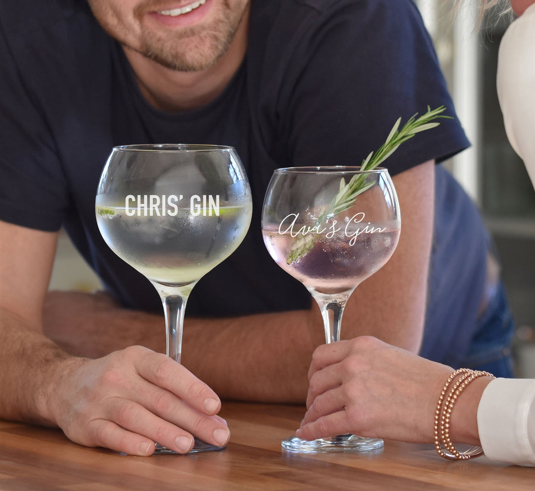 Hir and hers personalised Gin Glasses