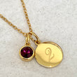 Personalised birthstone gold pendant 