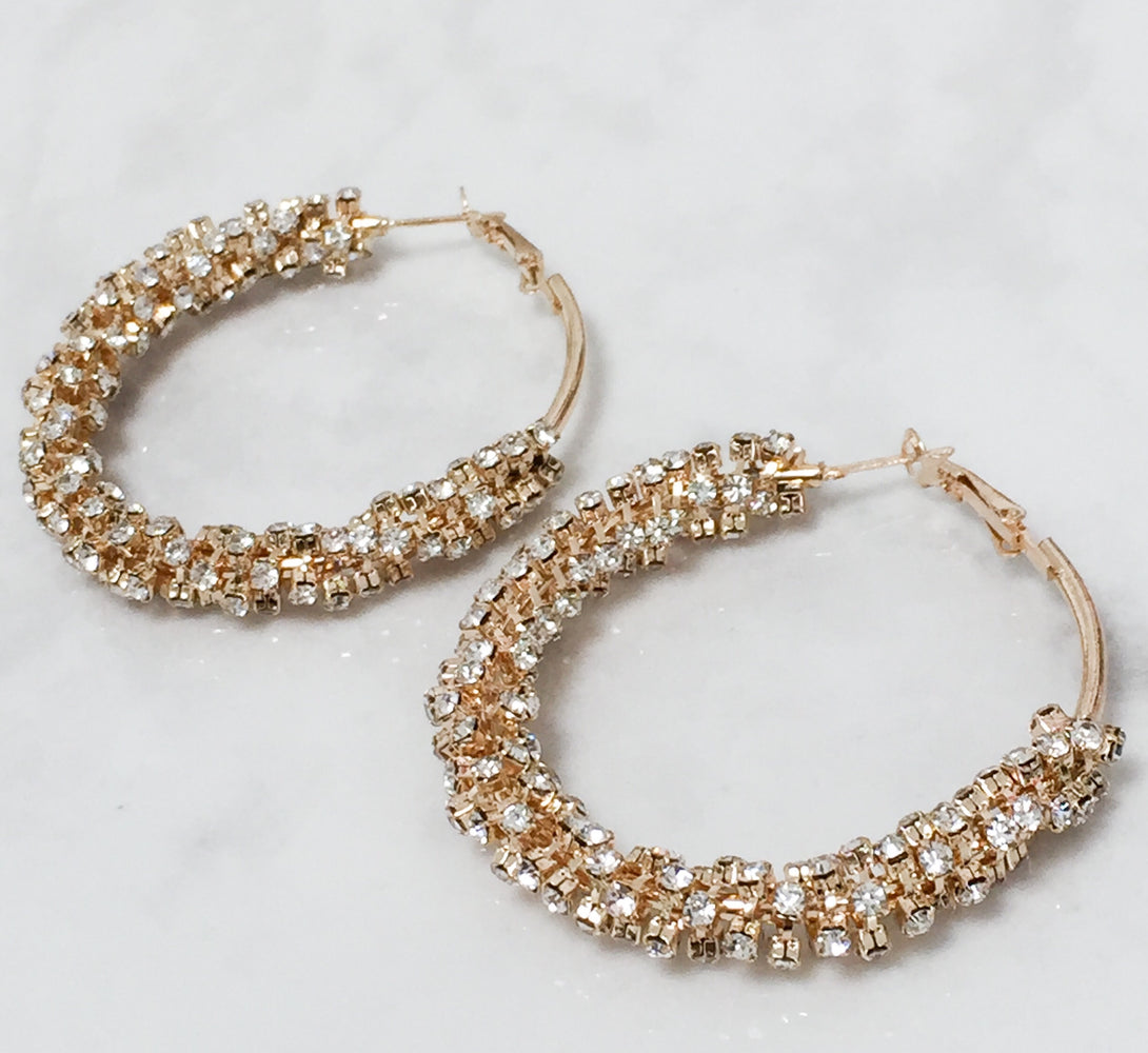 gold jewel hoop earrings