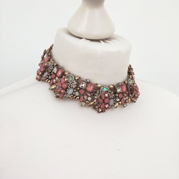 AMELLE Pink & Gold Choker Necklace