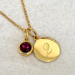 Gold Personalised Disc Birthstone Necklace