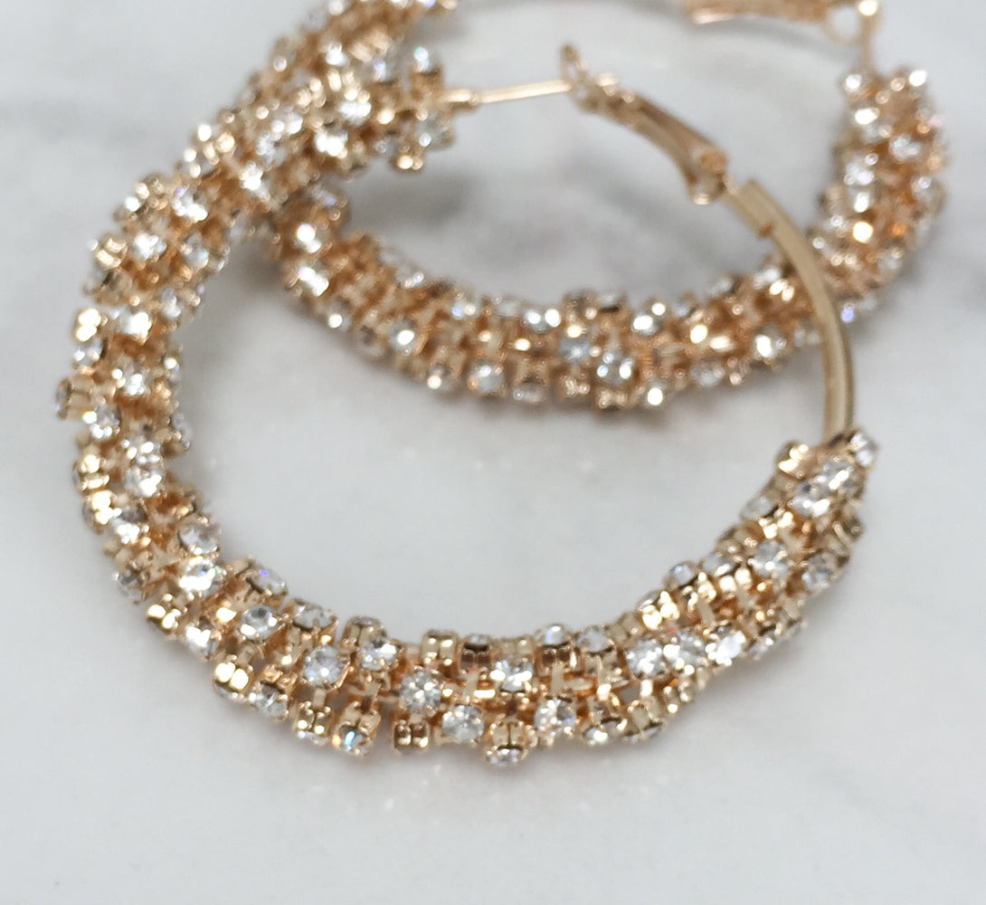 ladies rose gold hoop earrings 