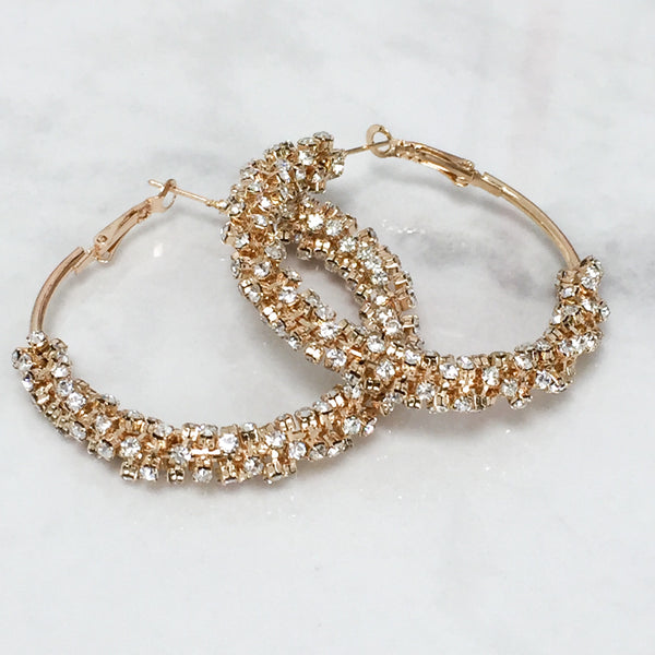 ALIA Diamonte Hoop Earrings (Gold & Silver)