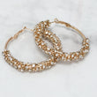 gold rhinestone hoop earrings