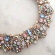 Mint green, sky blue and nude rhinestone choker necklace