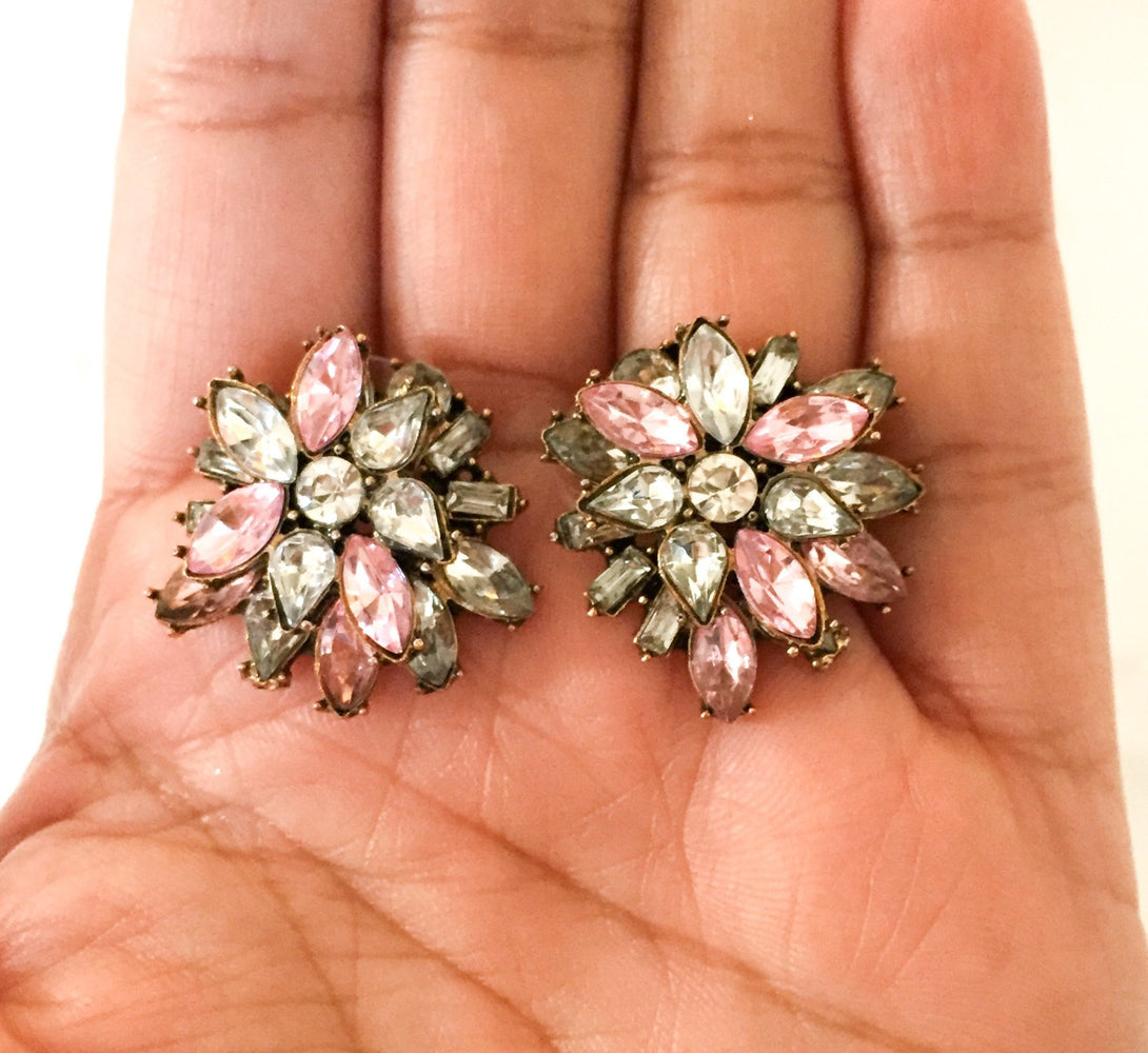 ALISSA Pink & Gold Stud Earrings